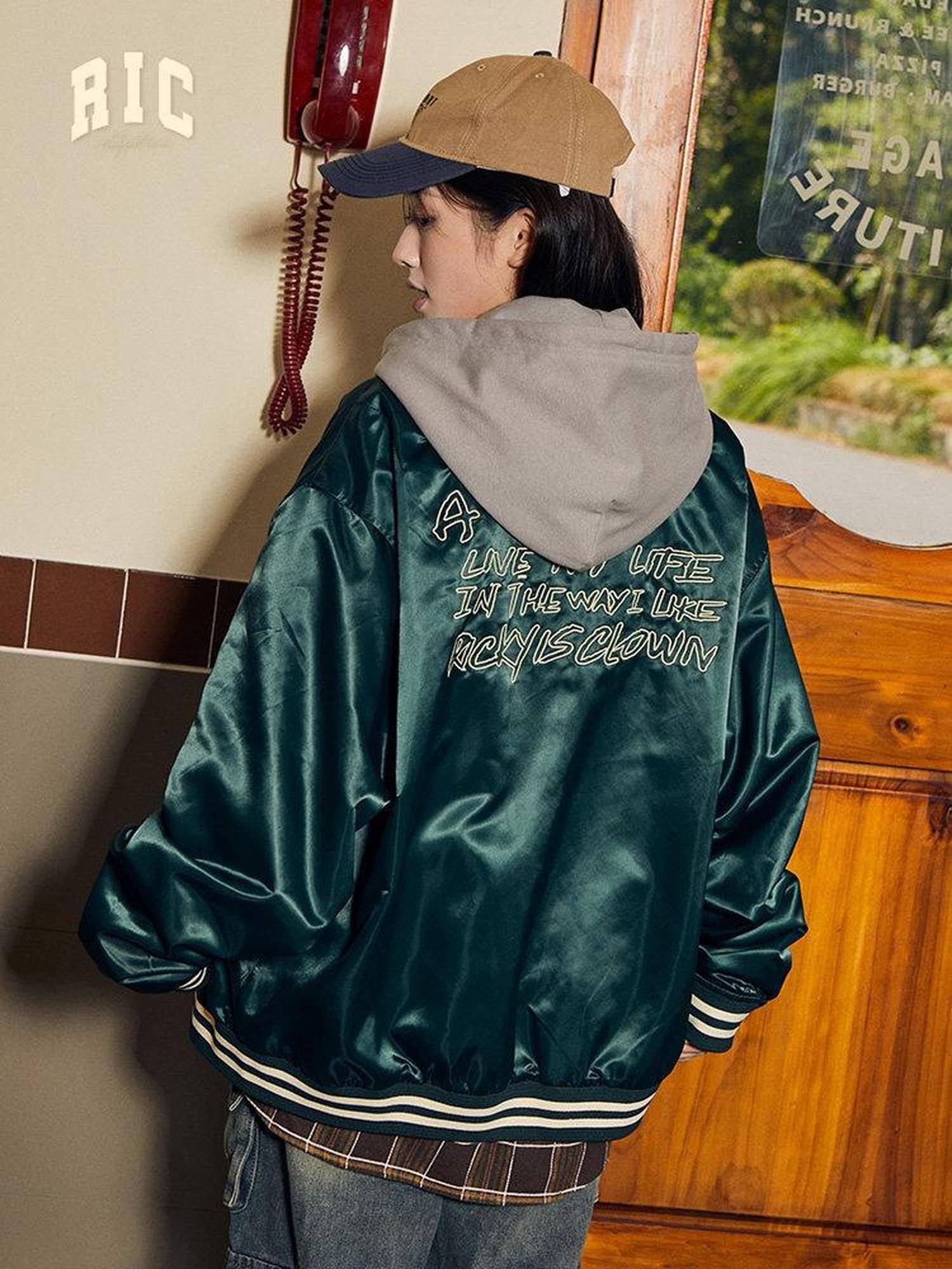 RickyisClown Embroidered Relaxed Fit Designer Men's Lightweight Varsity Jackets