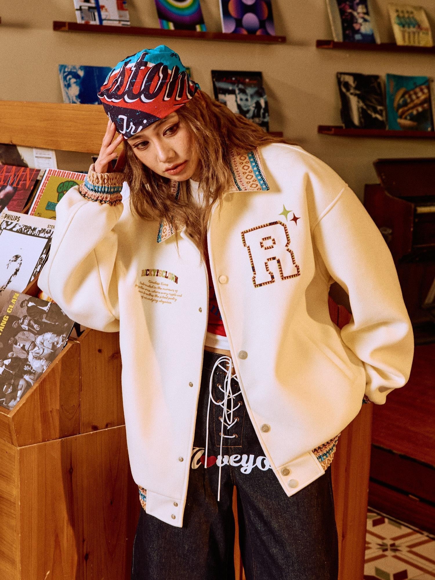 RickyisClown Ethnic Embroidered American Style Jacket Men's Baseball Jerseys