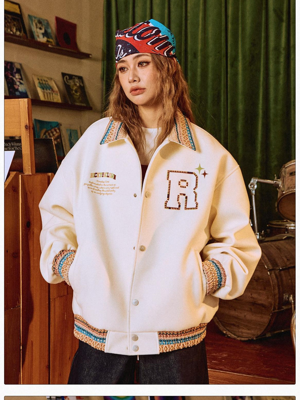 RickyisClown Ethnic Embroidered American Style Jacket Men's Baseball Jerseys