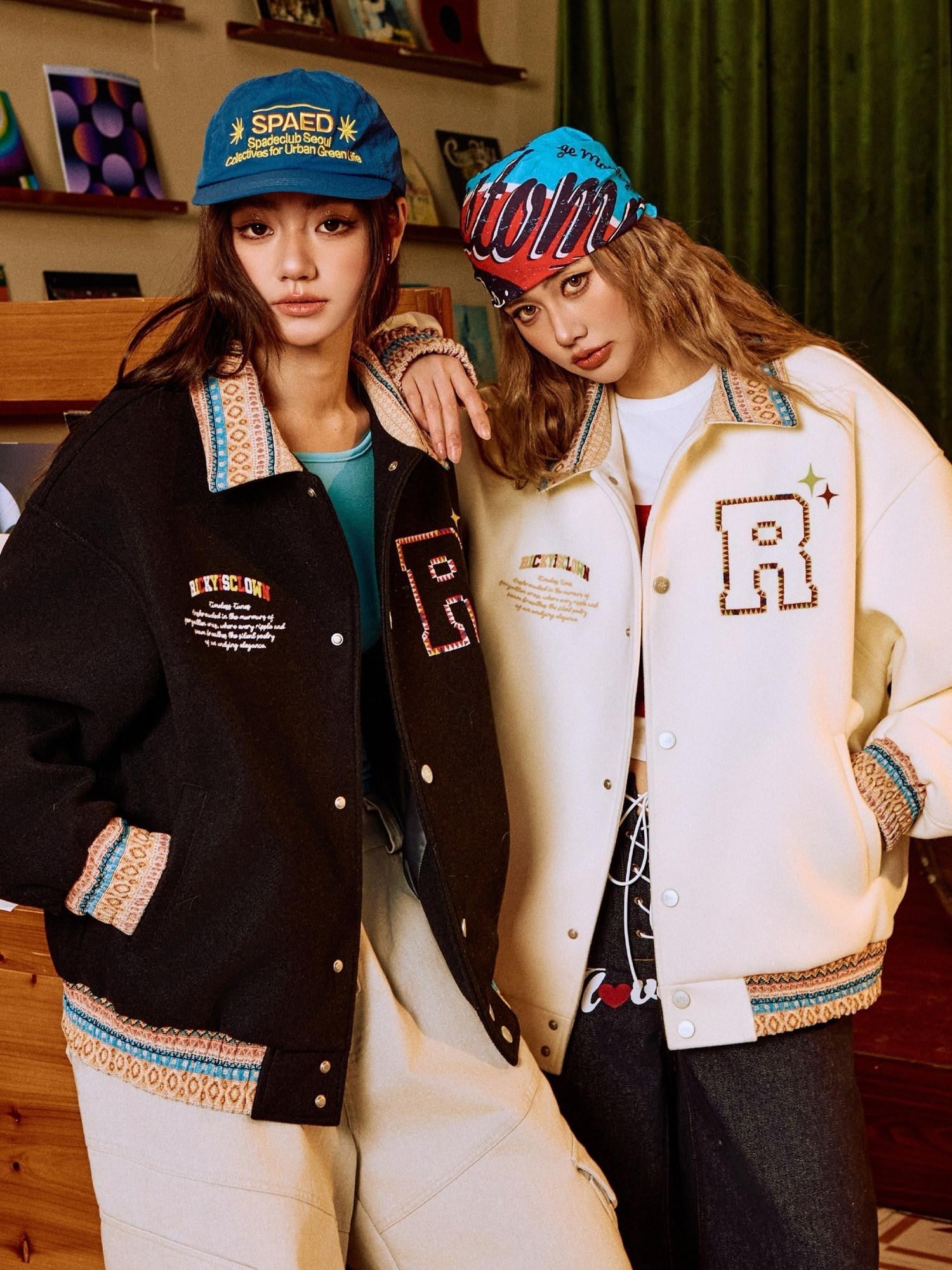 RickyisClown Ethnic Embroidered American Style Jacket Men's Baseball Jerseys
