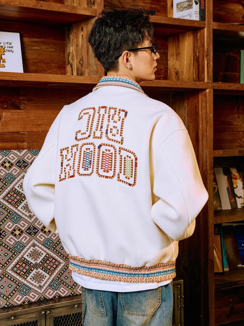 RickyisClown Ethnic Embroidered American Style Jacket Men's Baseball Jerseys