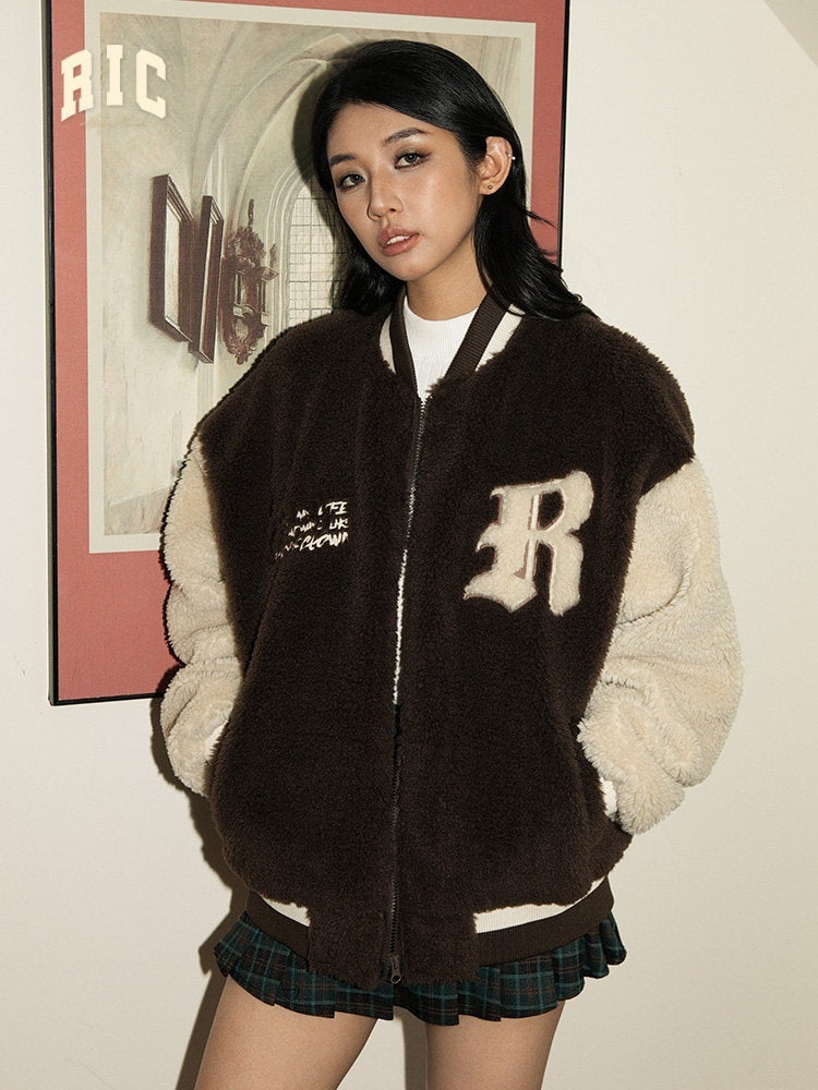 RickyisClown_Faux_Fur_Plush_Baseball_Men's_Cotton_Padded_Quilted_Varsity_Jackets_MISSTT