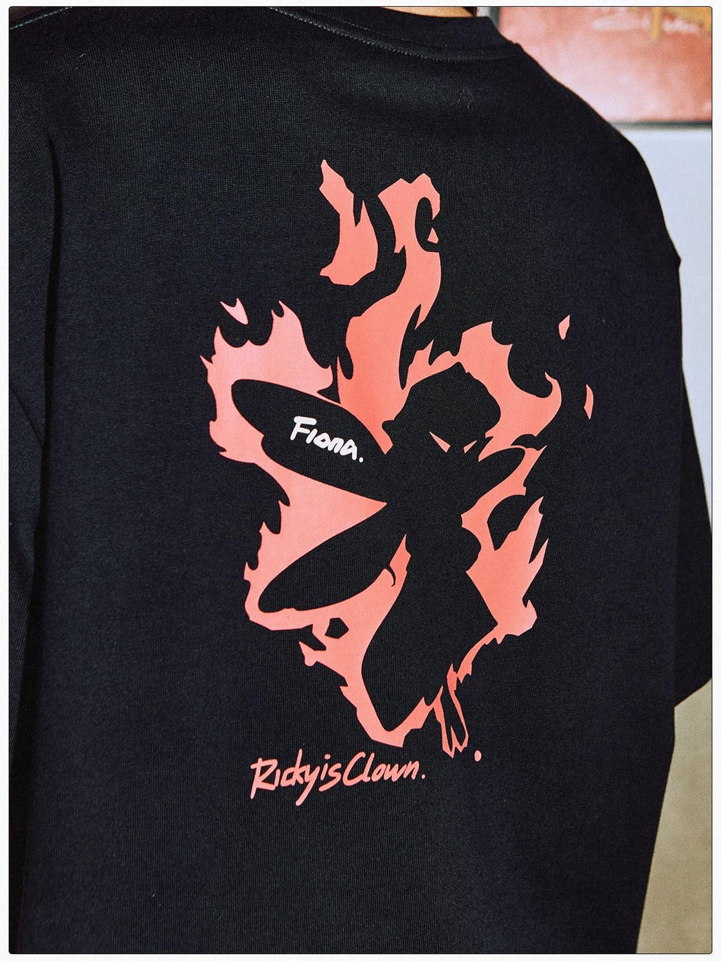 RickyisClown Flame Flower Fairy Cartoon Print Men's Cotton Short Sleeve T-shirts