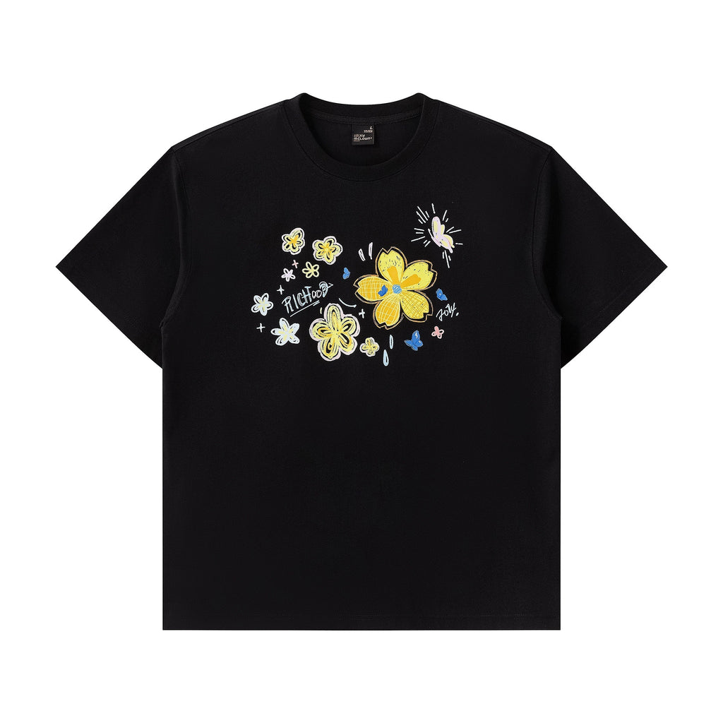 RickyisClown_Floral_Cluster_Print_Cooling_Loose_Fit_Men's_Short_Sleeve_T-shirts_MISSTT