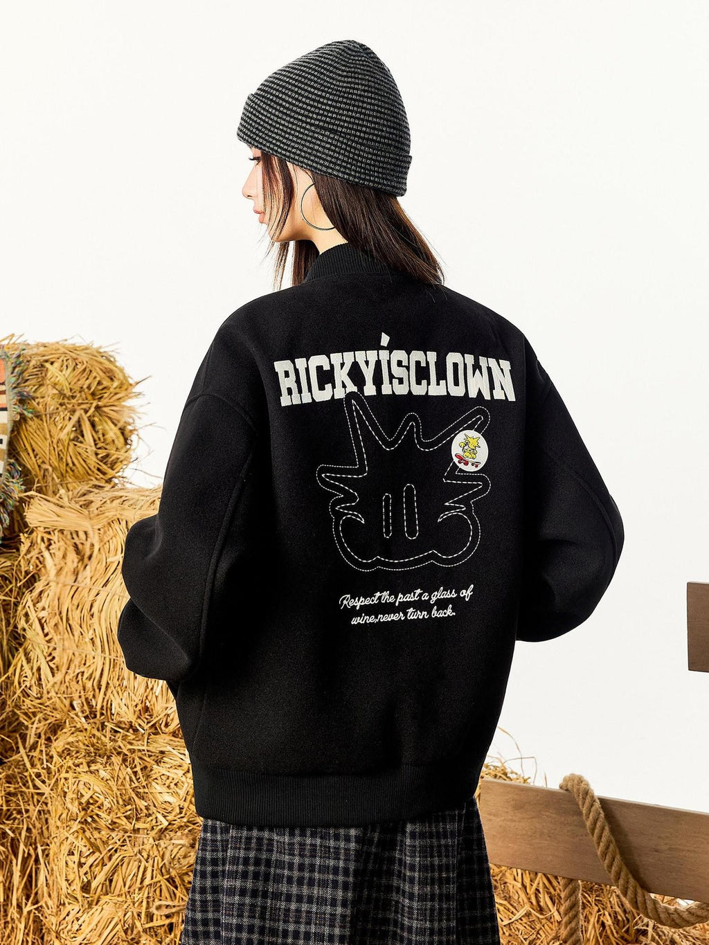 RickyisClown Fun Pineapple Graphic Dashed Line Loose Fit Men's Baseball Jerseys