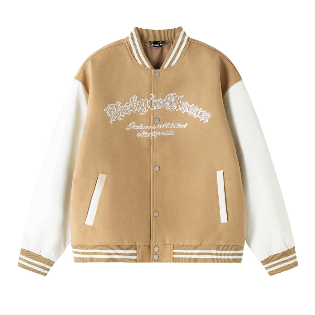 RickyisClown_Gold_Foil_Smiley_Varsity_Jacket_Men's_Premium_Baseball_Jerseys_MISSTT