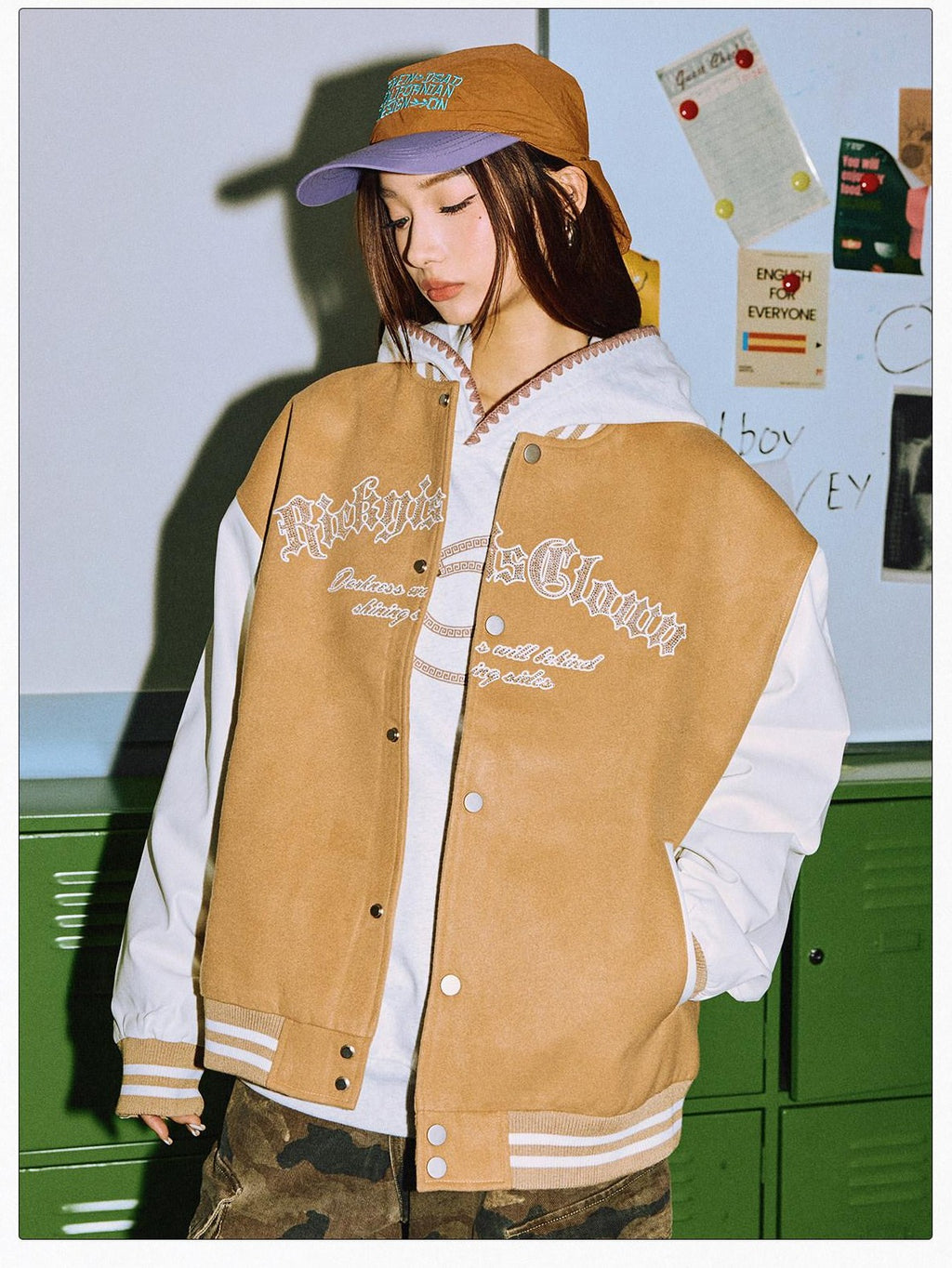 RickyisClown Gold Foil Smiley Varsity Jacket Men's Premium Baseball Jerseys