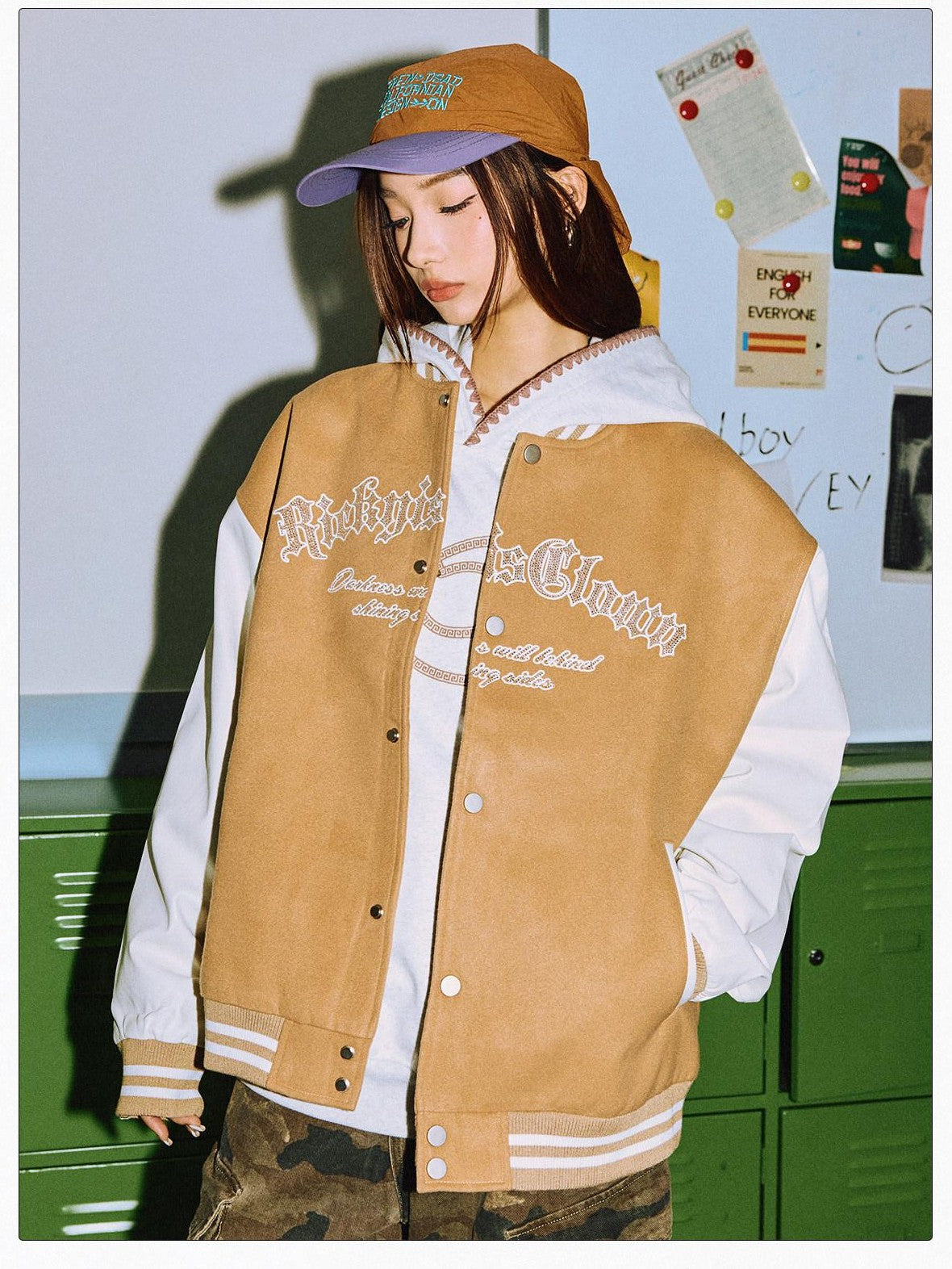 RickyisClown Gold Foil Smiley Varsity Jacket Men's Premium Baseball Jerseys