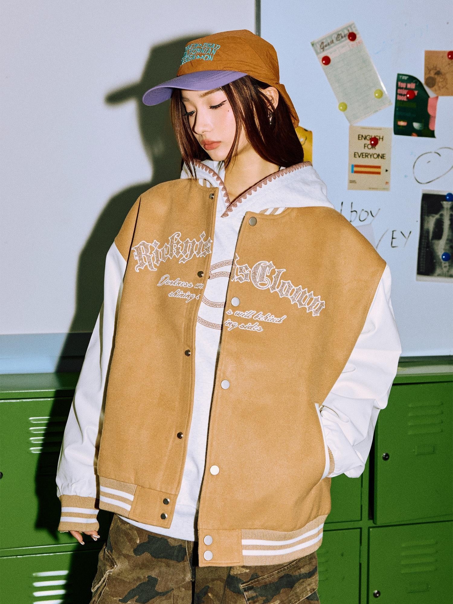 RickyisClown Gold Foil Smiley Varsity Jacket Men's Premium Baseball Jerseys