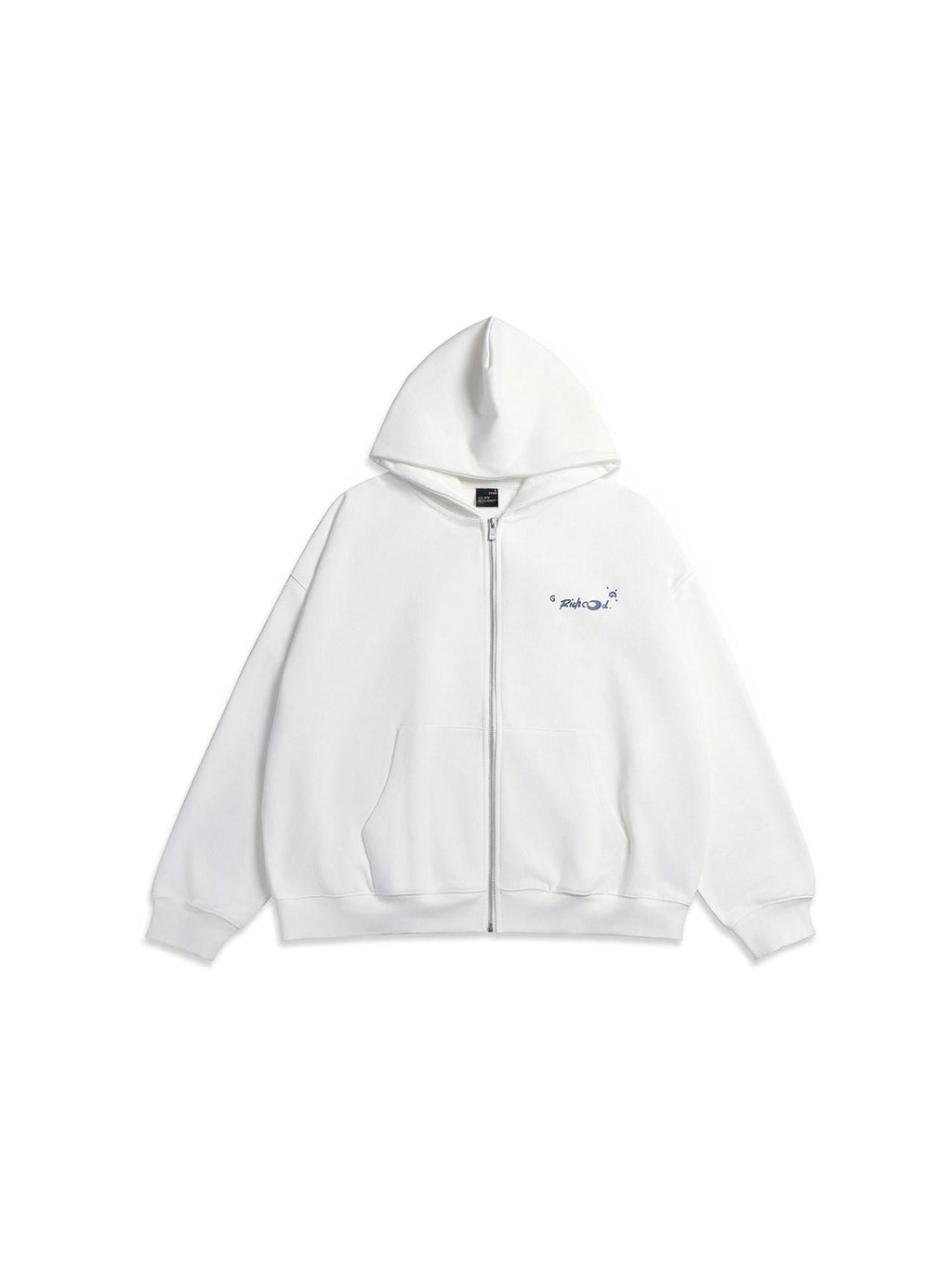 RickyisClown Graffiti Print Hooded Oversized Men's Knitted Cotton Blend Zip-up Hoodies
