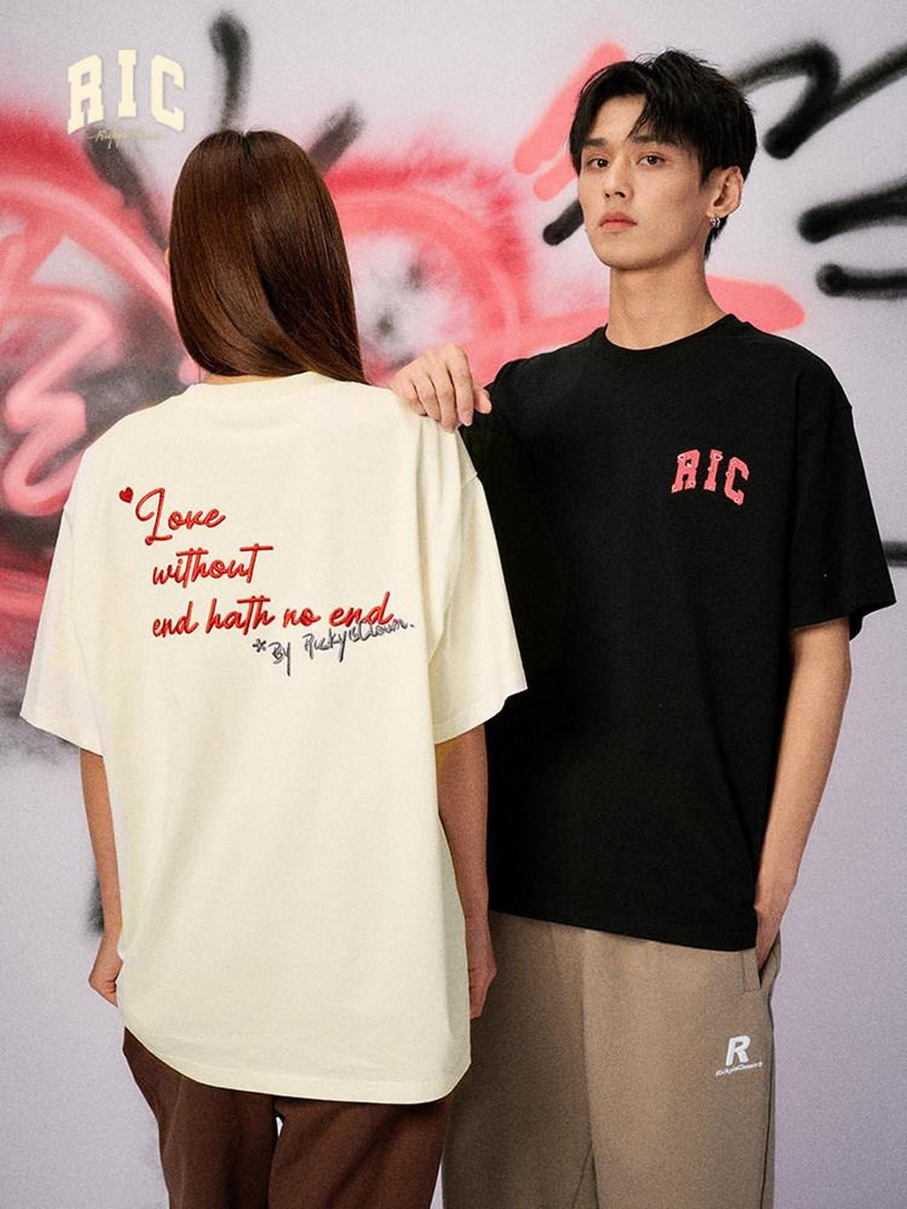 RickyisClown Heart Embroidered Round Neck Men's 100 Percent Cotton Short Sleeve T-shirts