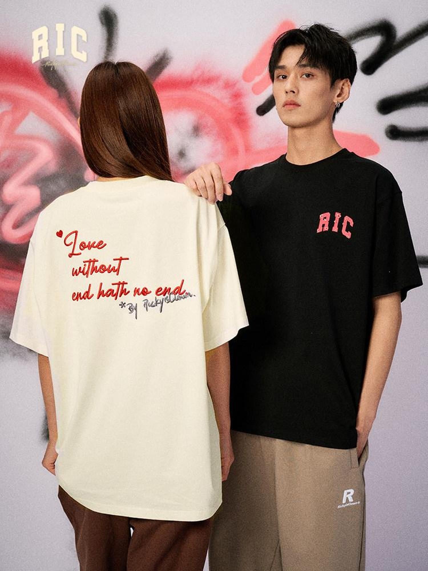 RickyisClown Heart Embroidered Round Neck Men's 100 Percent Cotton Short Sleeve T-shirts