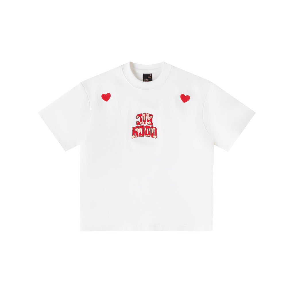 RickyisClown_Heart_Embroidery_Slim_Fit_Men's_Cotton_Blend_Short_Sleeve_T-shirts_MISSTT
