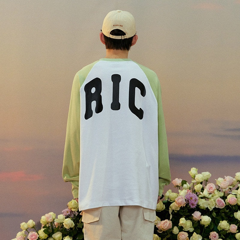 RickyisClown_Heart_Logo_Raglan_Sleeve_Loose_Fit_Men's_Cotton_Blend_Long_Sleeve_T-shirts_MISSTT