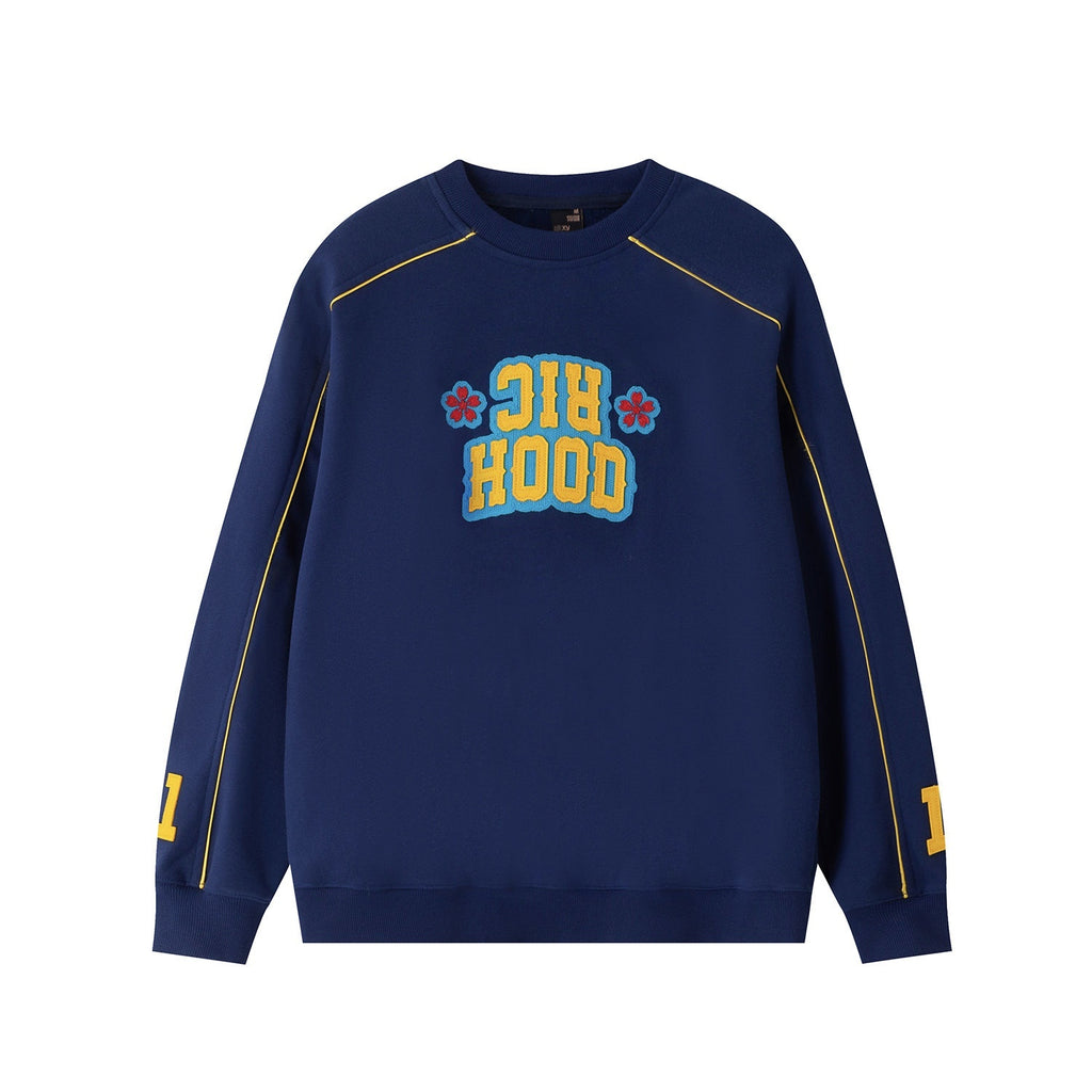RickyisClown_Inset_Stripe_College_Crewneck_Men's_Cotton_Blend_Pullover_Hoodies_MISSTT