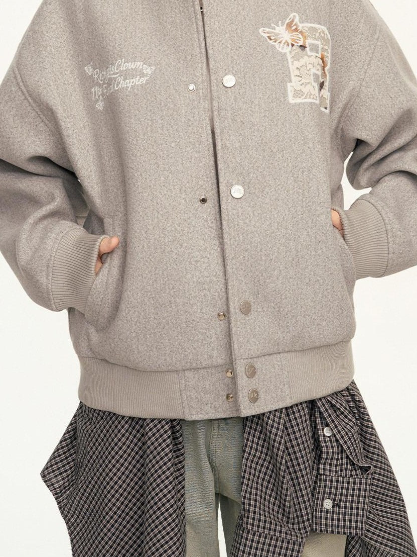 RickyisClown Lace Applique Embroidery Men's Lace Patch Jacket Style Baseball Jerseys