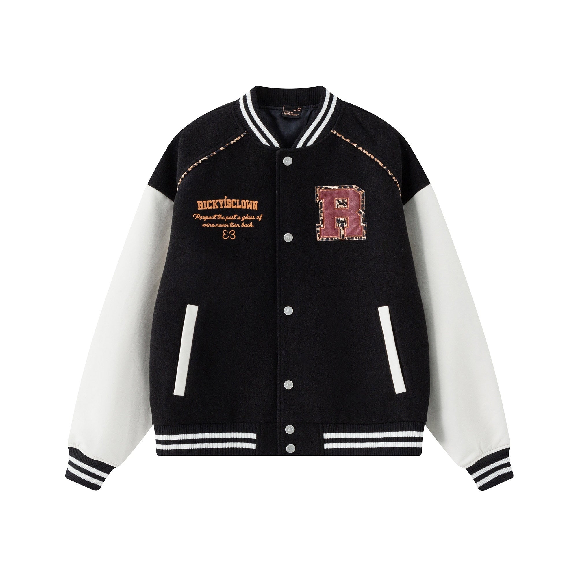 RickyisClown_Leopard_Print_Applique_Embroidered_Leather_Panel_Men's_Polyester_Baseball_Jerseys_MISSTT