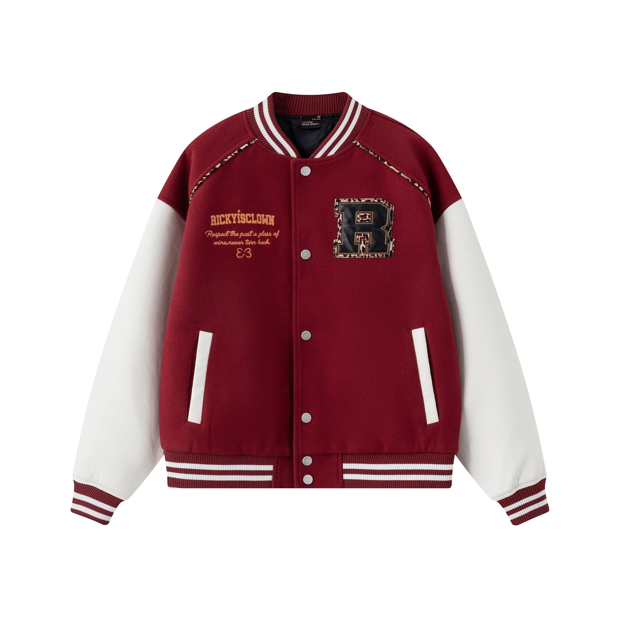 RickyisClown_Leopard_Print_Applique_Embroidered_Leather_Panel_Men's_Polyester_Baseball_Jerseys_MISSTT
