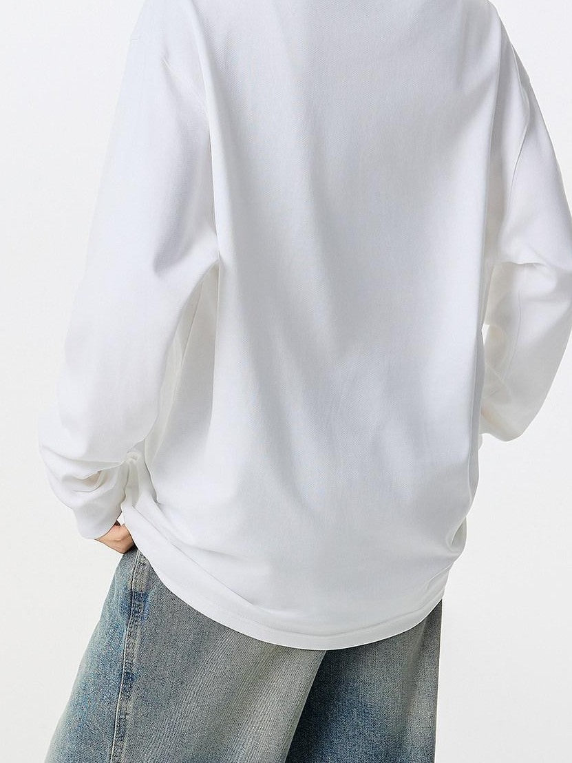 RickyisClown Letter Print American Street Design Men's Long Sleeve T-shirts