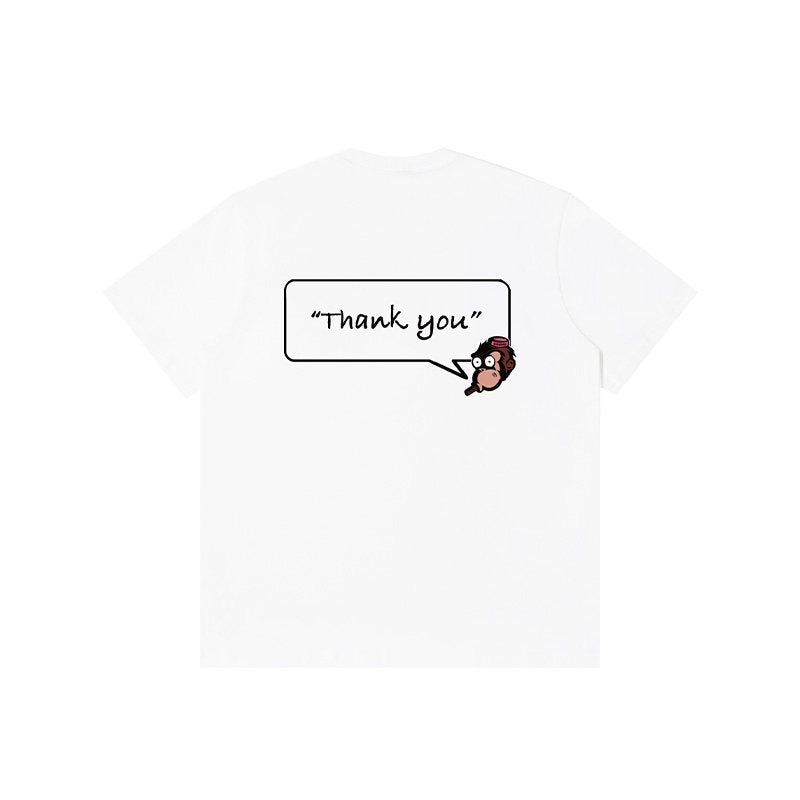 RickyisClown_Letter_Print_Crew_Neck_Loose_Fit_Men's_100_Percent_Cotton_Short_Sleeve_T-shirts_MISSTT
