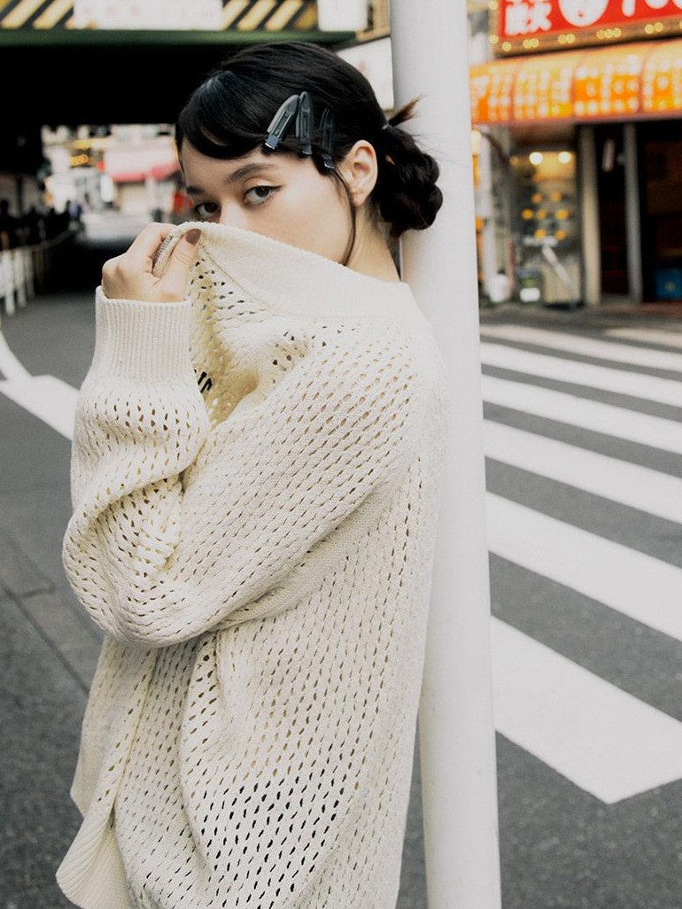 RickyisClown Openwork Slouchy Oversized Men's Relaxed Knit Loose Fit Cardigans