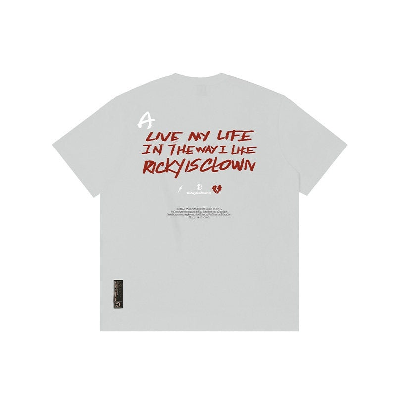 RickyisClown_Oversized_Black_Vinyl_Graphic_Men's_Cotton_Short_Sleeve_T-shirts_MISSTT