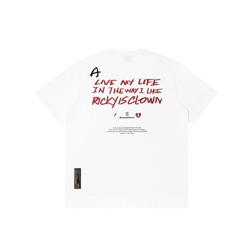 RickyisClown_Oversized_Black_Vinyl_Graphic_Men's_Cotton_Short_Sleeve_T-shirts_MISSTT