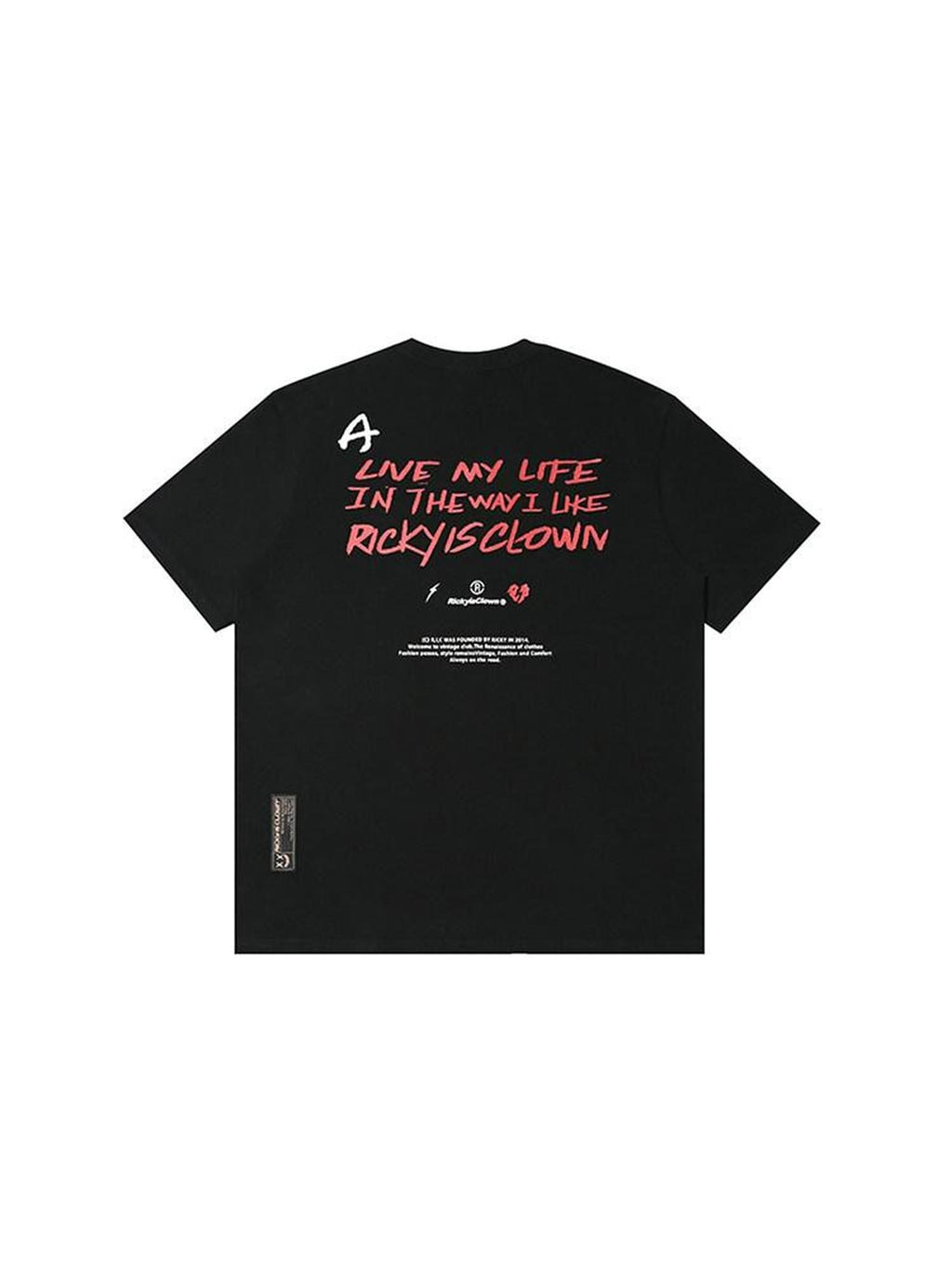 RickyisClown Oversized Black Vinyl Graphic Men's Cotton Short Sleeve T-shirts