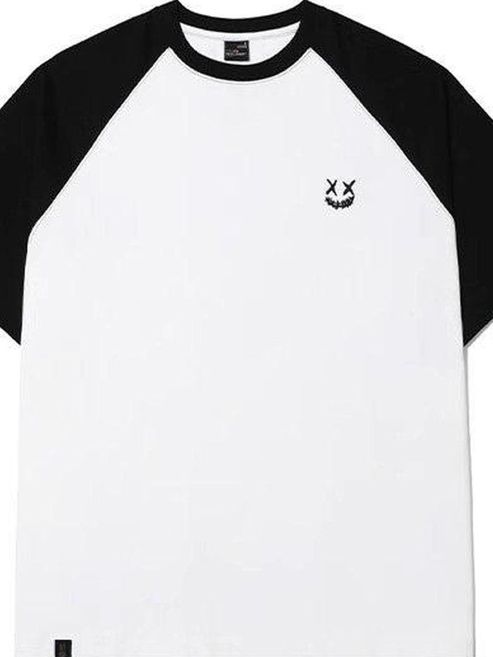 RickyisClown Oversized Black Vinyl Graphic Men's Cotton Short Sleeve T-shirts