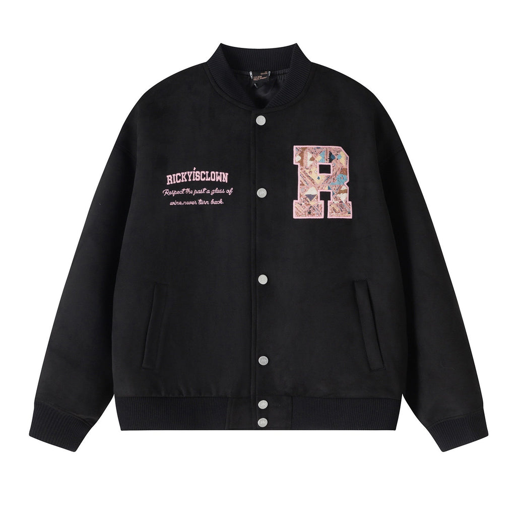 RickyisClown_Oversized_Ethnic_Patch_Applique_Men's_Suede_Baseball_Jerseys_MISSTT
