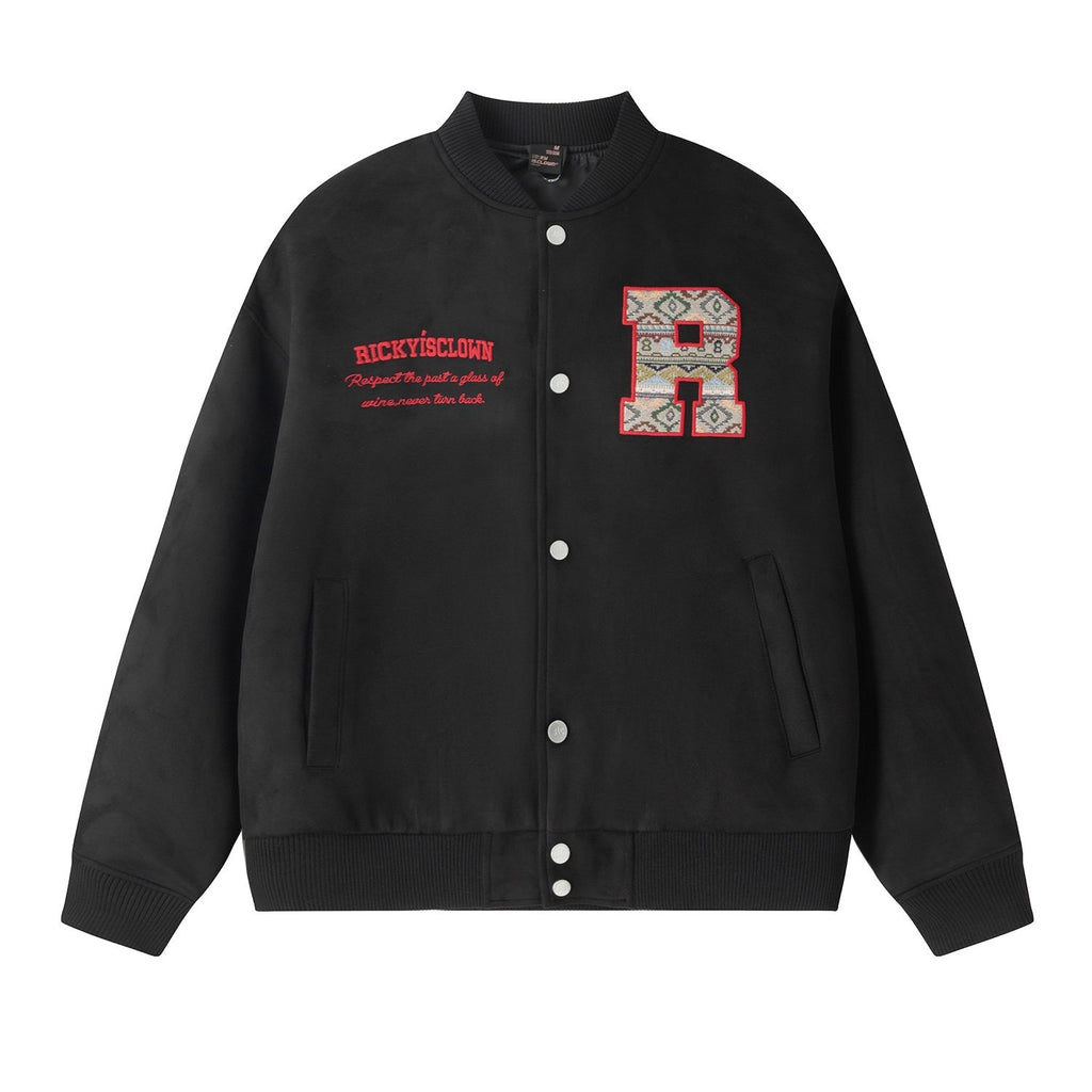RickyisClown_Oversized_Ethnic_Patch_Applique_Men's_Suede_Baseball_Jerseys_MISSTT