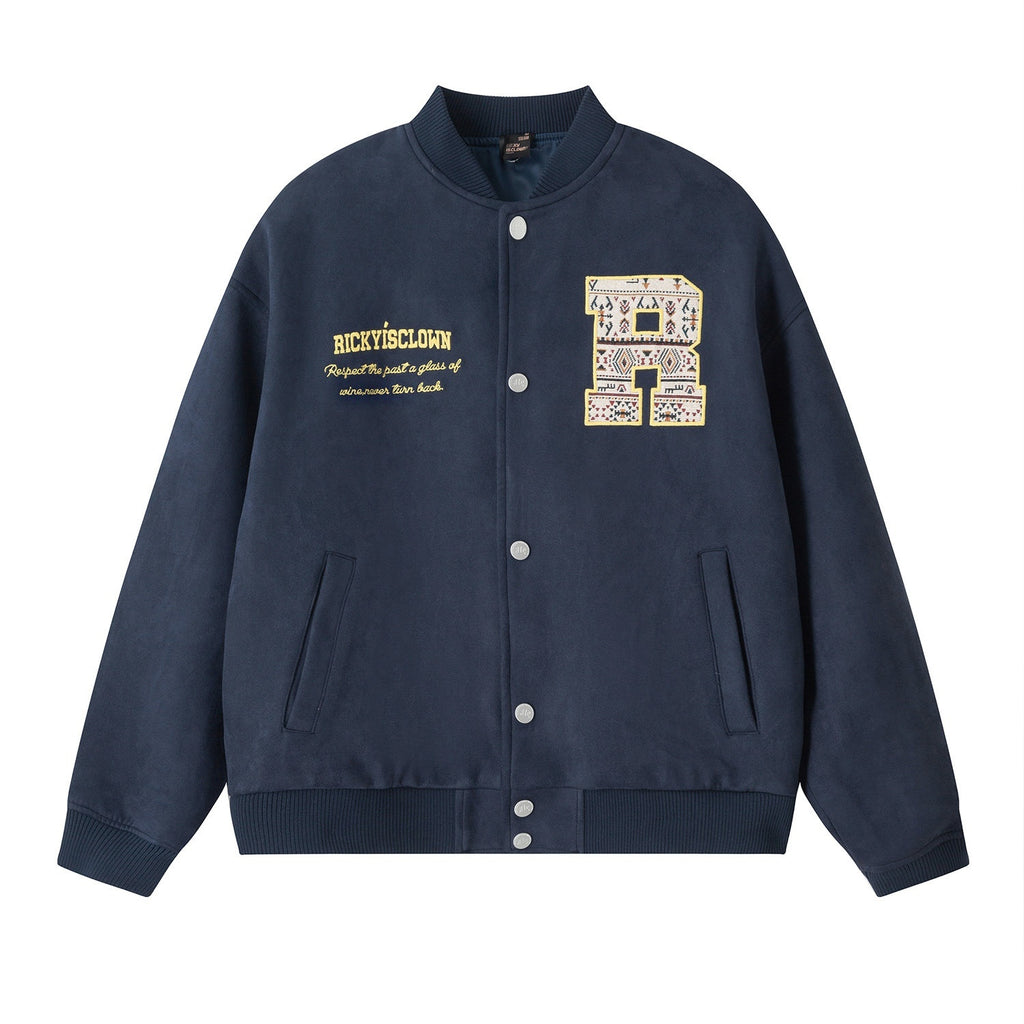 RickyisClown_Oversized_Ethnic_Patch_Applique_Men's_Suede_Baseball_Jerseys_MISSTT