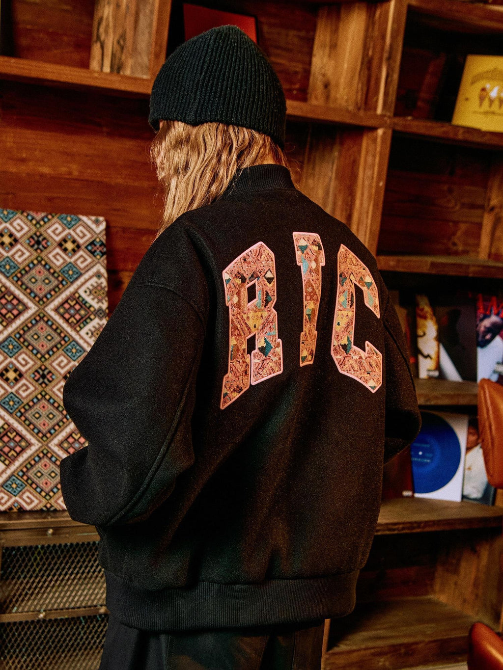 RickyisClown Oversized Ethnic Patch Applique Men's Suede Baseball Jerseys
