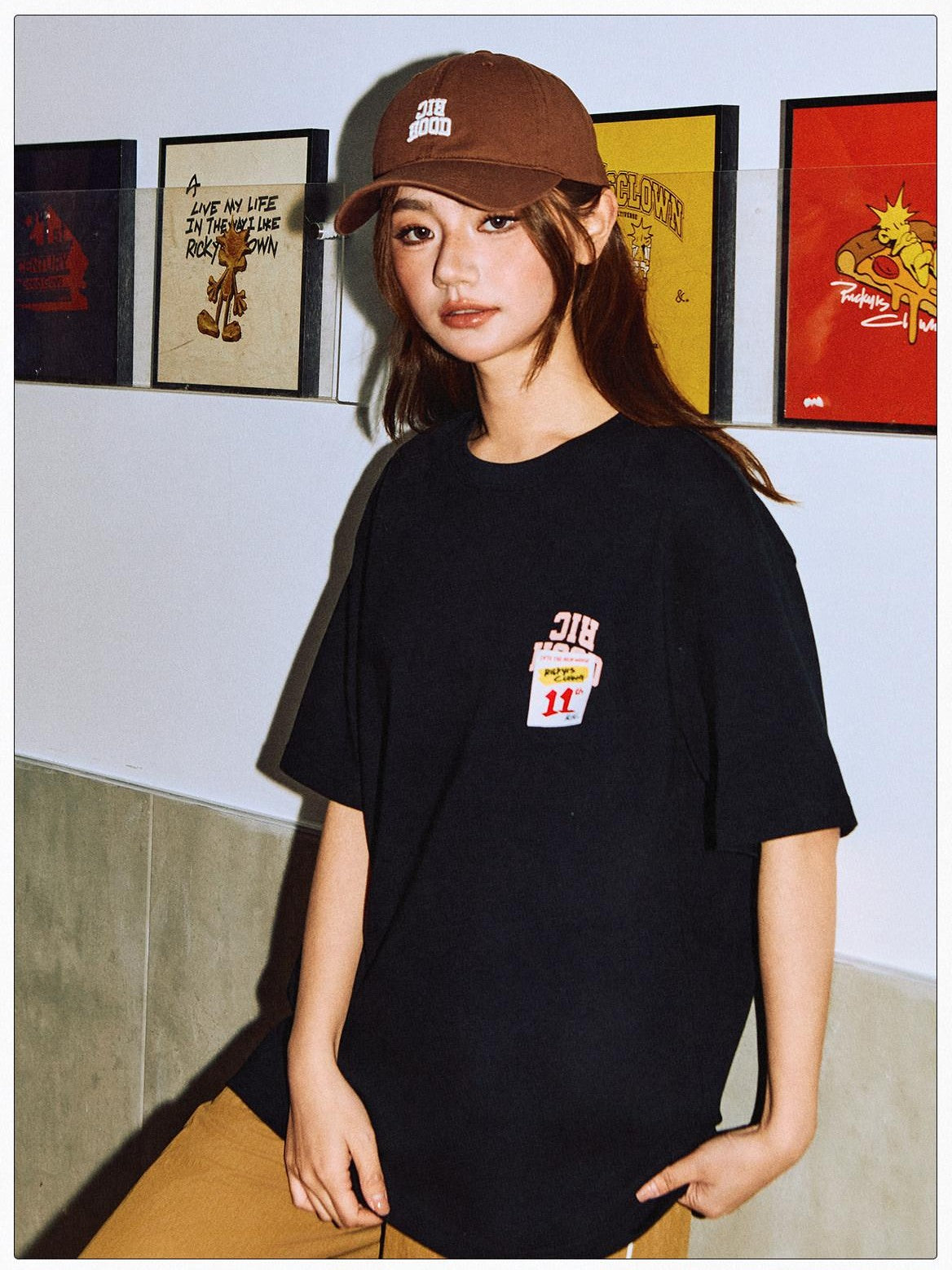 RickyisClown Oversized Loose Fit Letter Print Men's Cotton Short Sleeve T-shirts