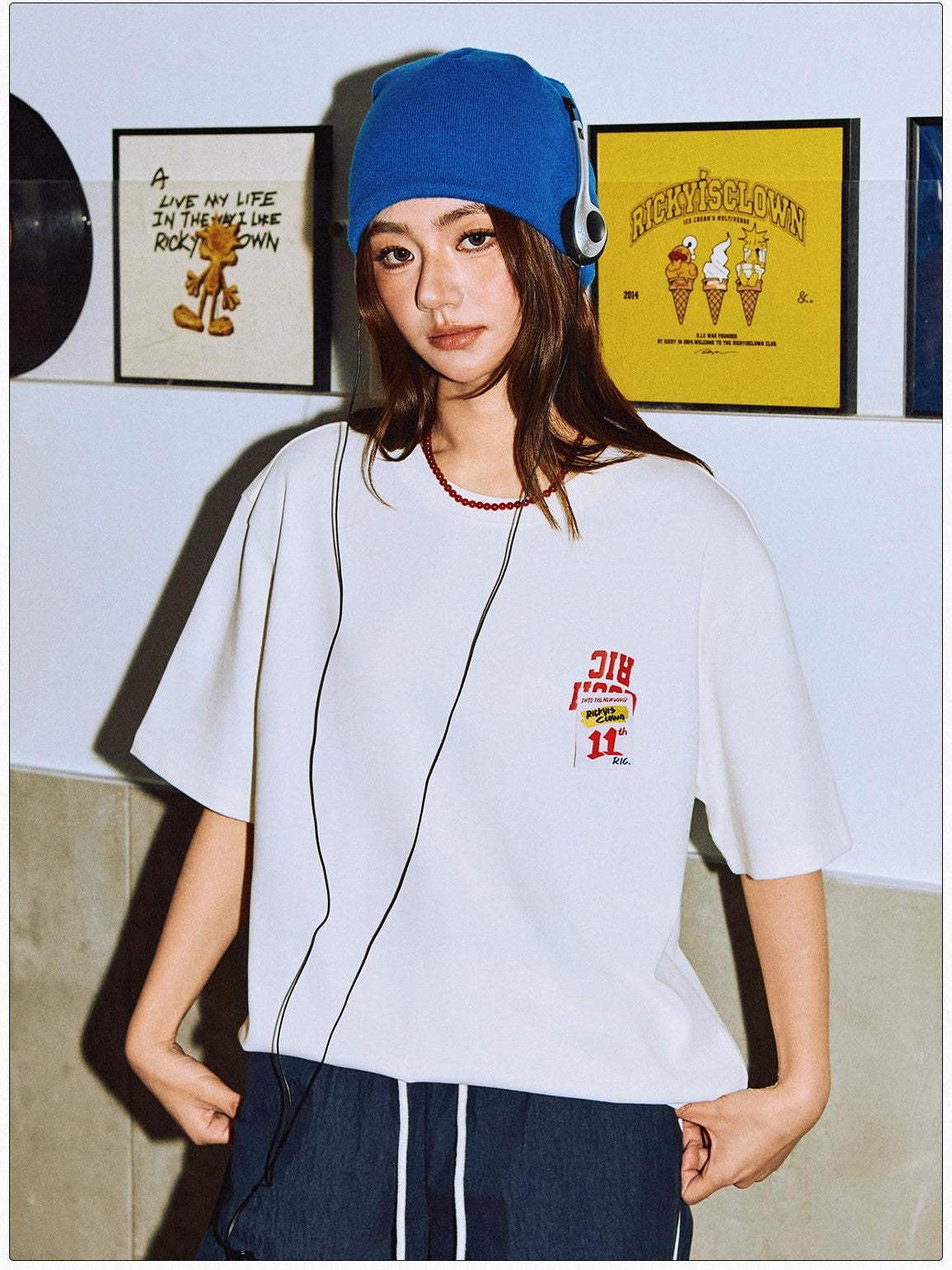 RickyisClown Oversized Loose Fit Letter Print Men's Cotton Short Sleeve T-shirts