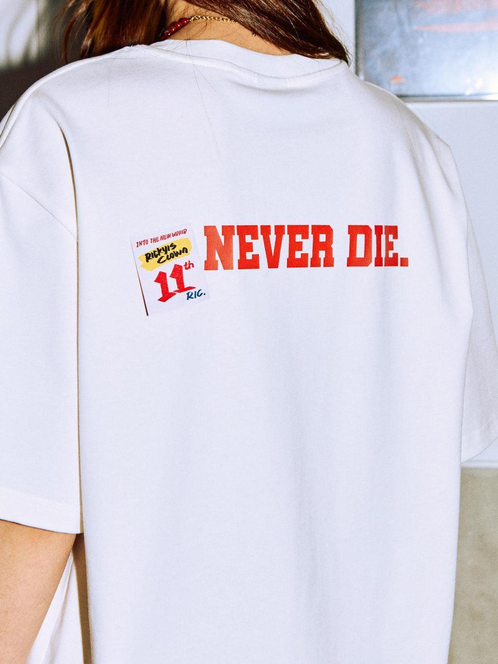 RickyisClown Oversized Loose Fit Letter Print Men's Cotton Short Sleeve T-shirts