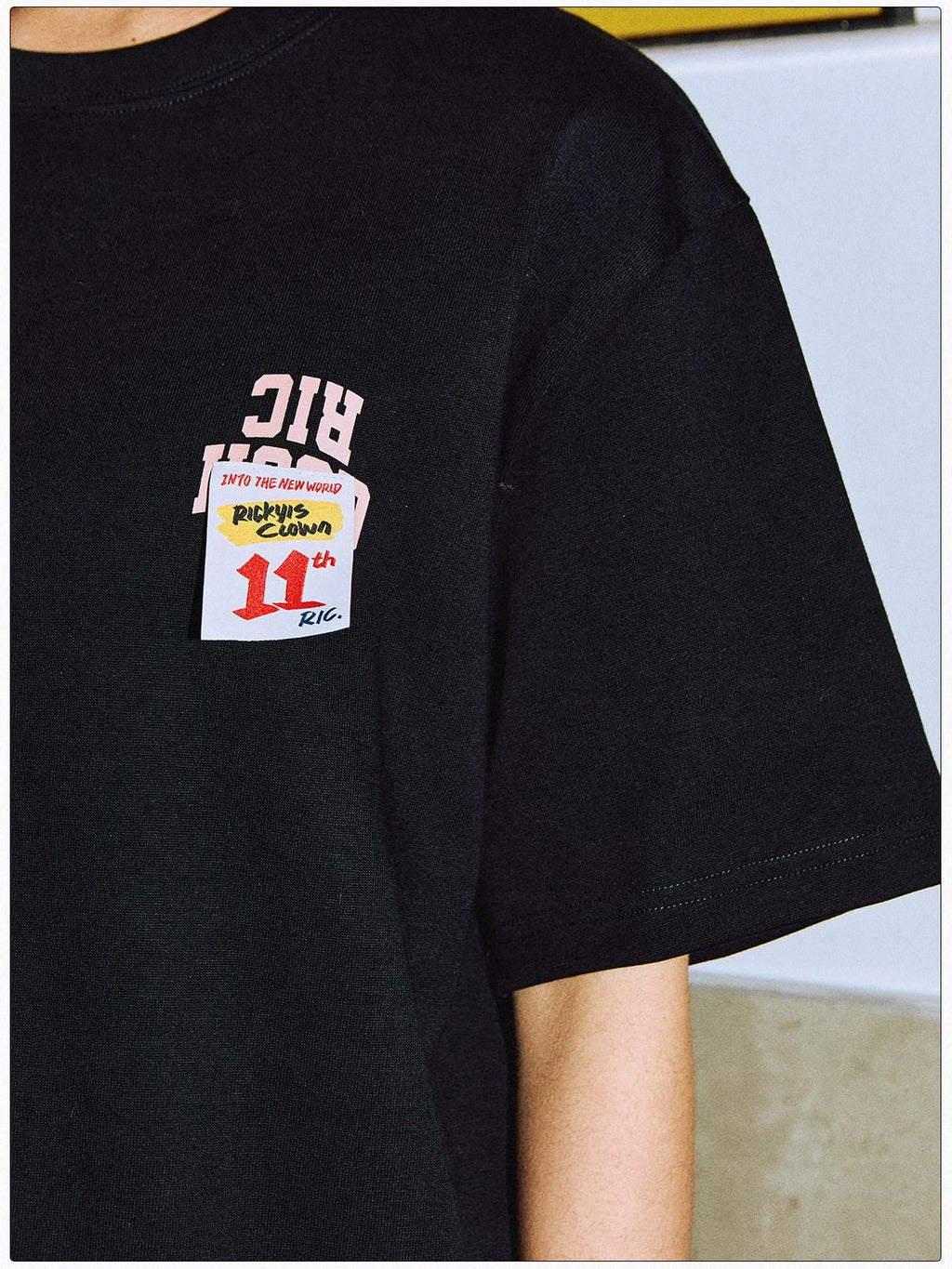 RickyisClown Oversized Loose Fit Letter Print Men's Cotton Short Sleeve T-shirts