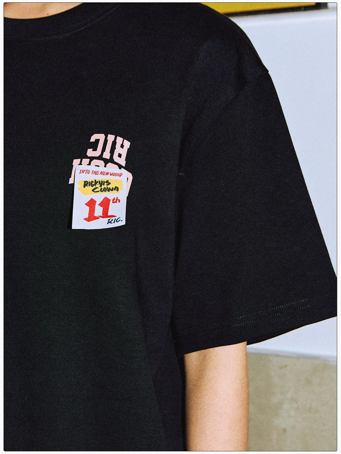 RickyisClown Oversized Loose Fit Letter Print Men's Cotton Short Sleeve T-shirts