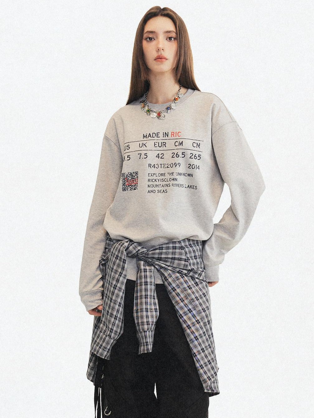 RickyisClown Oversized Printed Couples Men's Heavyweight Cotton Long Sleeve T-shirts