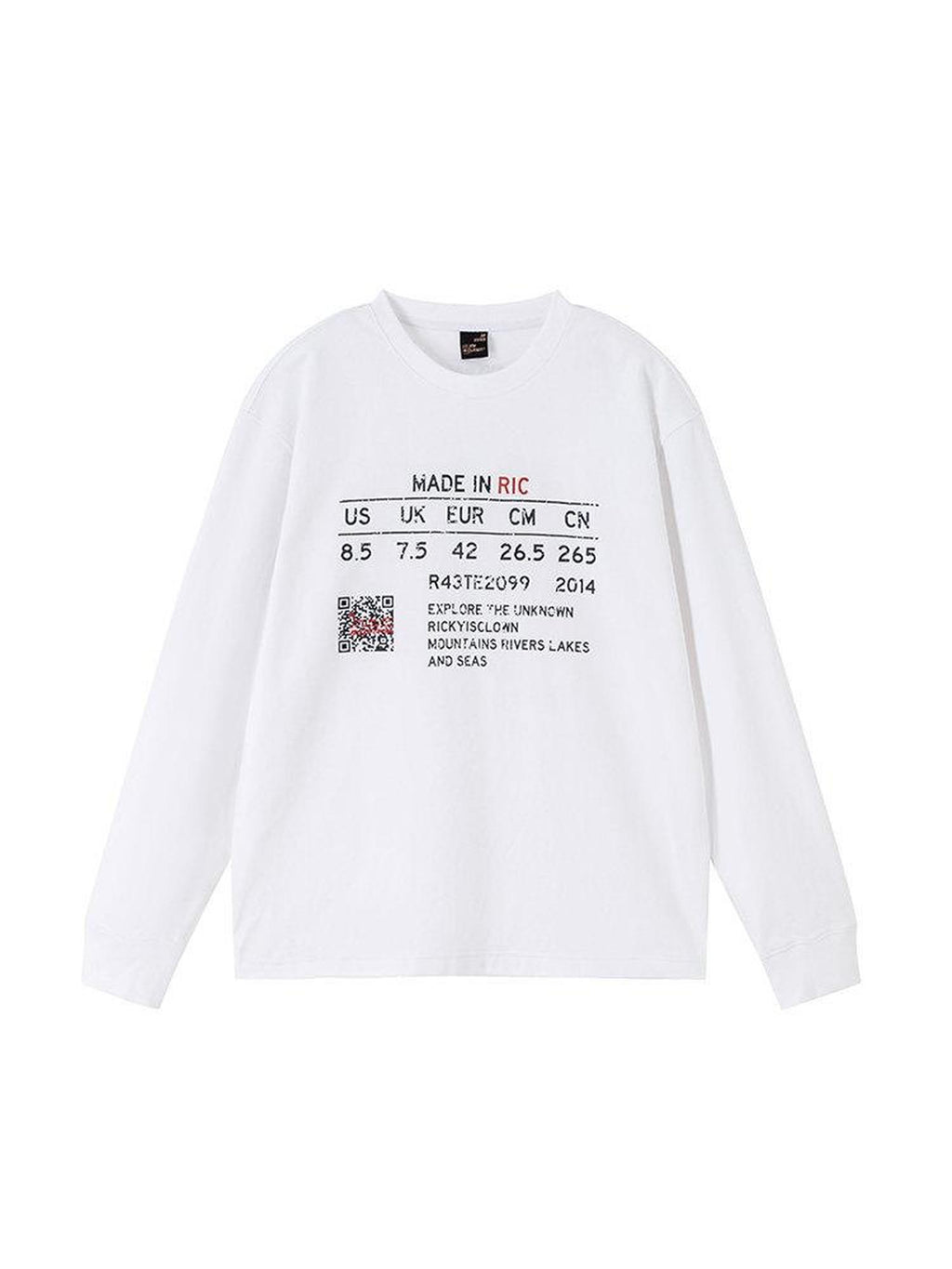 RickyisClown Oversized Printed Couples Men's Heavyweight Cotton Long Sleeve T-shirts