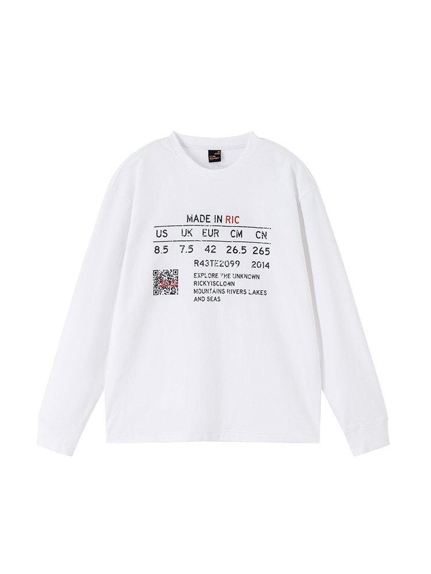 RickyisClown Oversized Printed Couples Men's Heavyweight Cotton Long Sleeve T-shirts