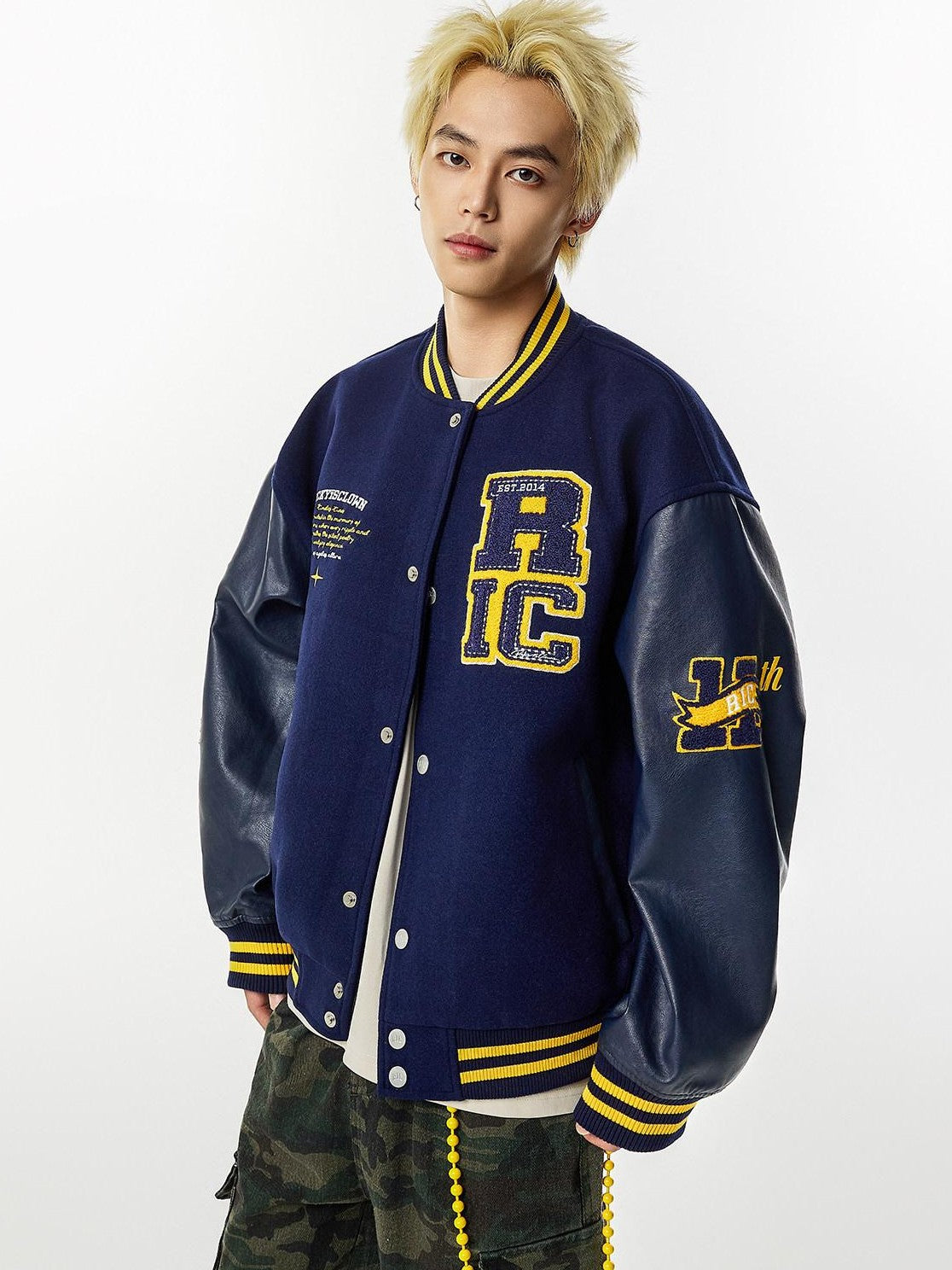 RickyisClown Oversized Terry Embroidered Jacket Style Men's Baseball Jerseys