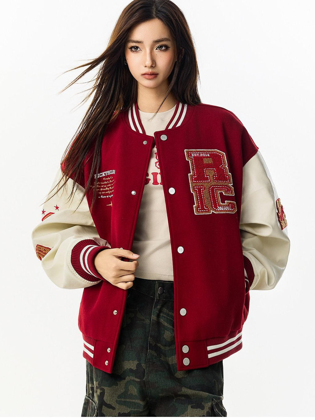 RickyisClown Oversized Terry Embroidered Jacket Style Men's Baseball Jerseys