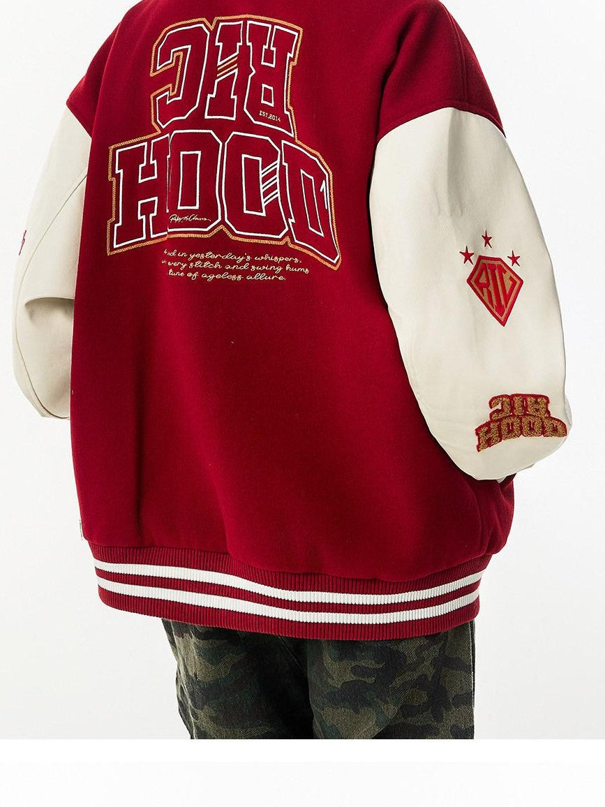 RickyisClown Oversized Terry Embroidered Jacket Style Men's Baseball Jerseys