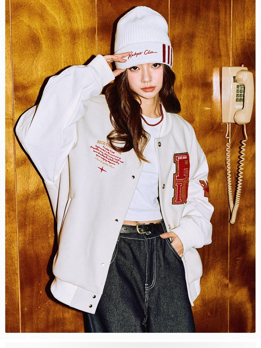 RickyisClown Oversized Terry Embroidered Jacket Style Men's Baseball Jerseys