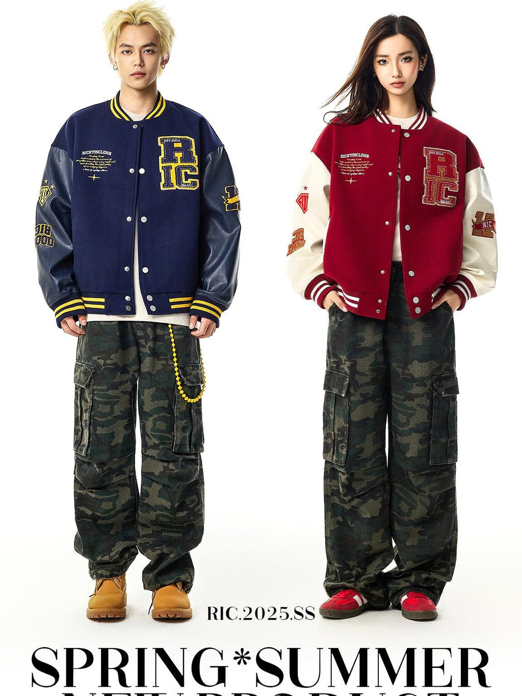 RickyisClown Oversized Terry Embroidered Jacket Style Men's Baseball Jerseys