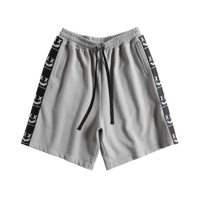 RickyisClown_Paint_Splatter_Ripped_Smiley_Face_Patch_Men's_Cotton_Sweat_Shorts_MISSTT