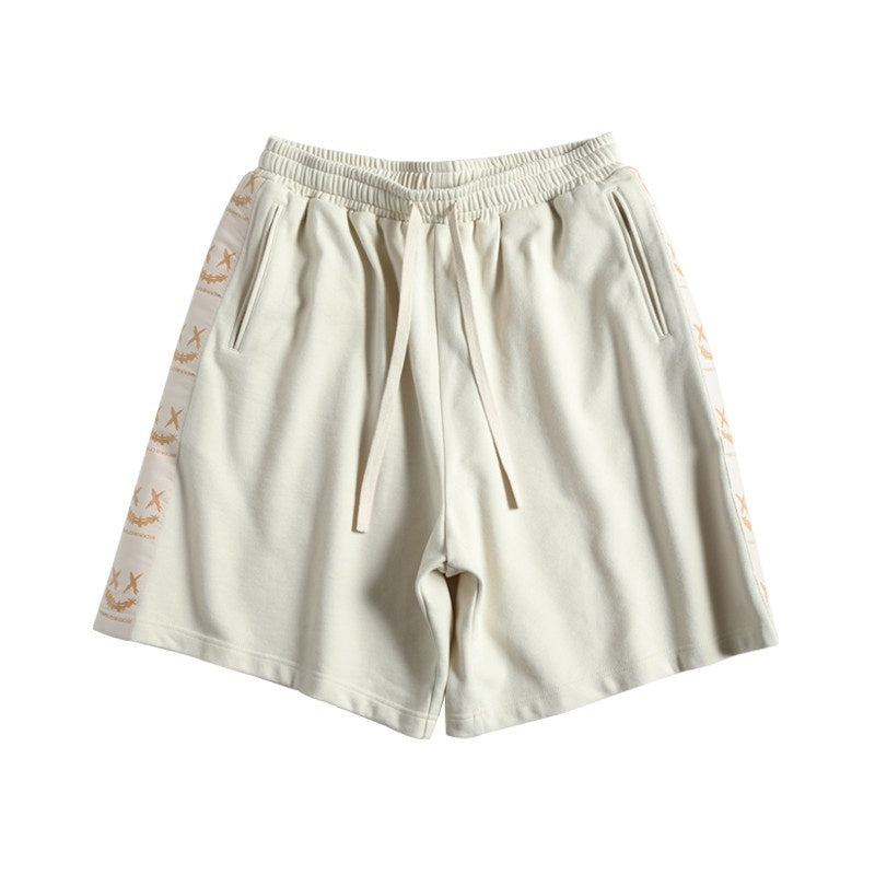 RickyisClown_Paint_Splatter_Ripped_Smiley_Face_Patch_Men's_Cotton_Sweat_Shorts_MISSTT