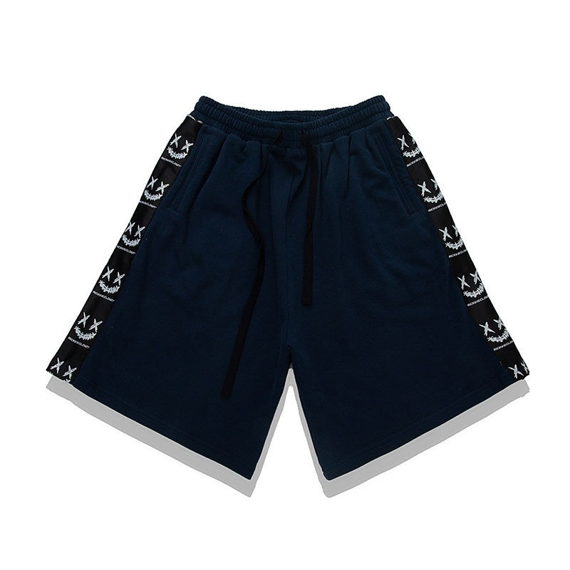 RickyisClown_Paint_Splatter_Ripped_Smiley_Face_Patch_Men's_Cotton_Sweat_Shorts_MISSTT