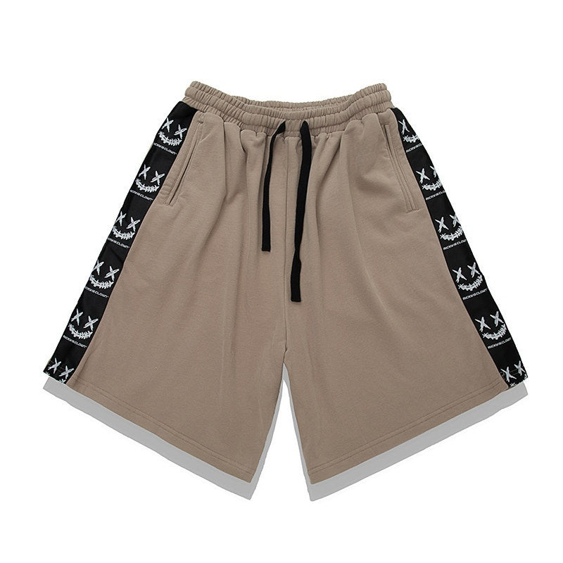 RickyisClown_Paint_Splatter_Ripped_Smiley_Face_Patch_Men's_Cotton_Sweat_Shorts_MISSTT